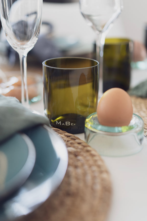 Eierbecher 1 Stk - nachhaltig & witzig - Upcycling aus Weinflaschen, jedes ein Unikat