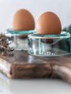 4 Eierbecher - UPCYCLING aus Weinflaschen - aus der transparenten Farbfamilie - MaBe®