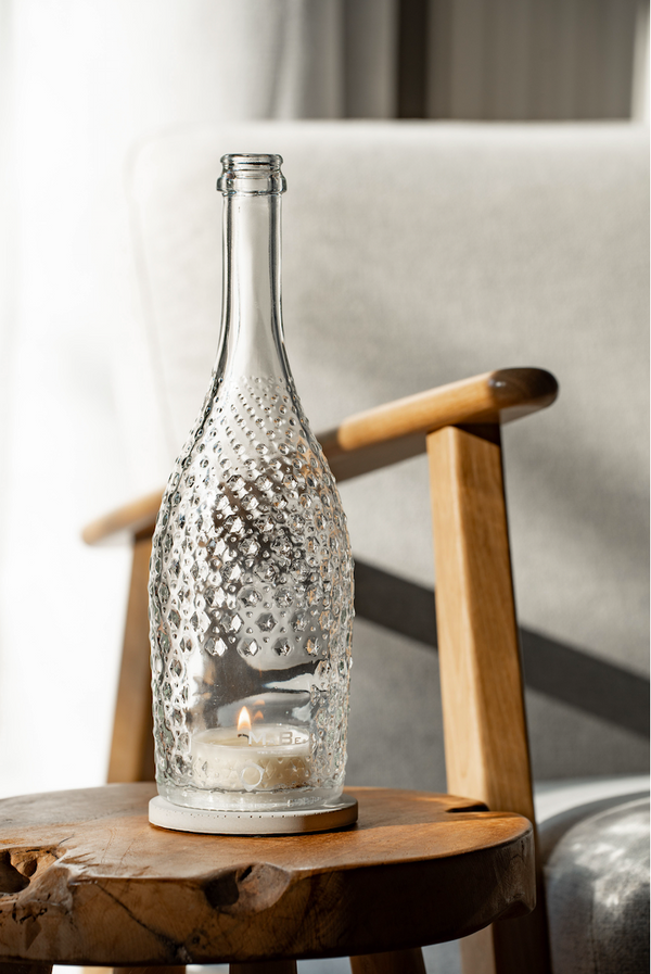 Prosecco Spumante Windlicht - witzig & edel in einem - gefertigt aus der Pizzolato Flasche