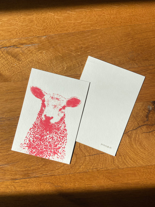 Schaf - wollig still und leise - Postkarte von Frohstoff