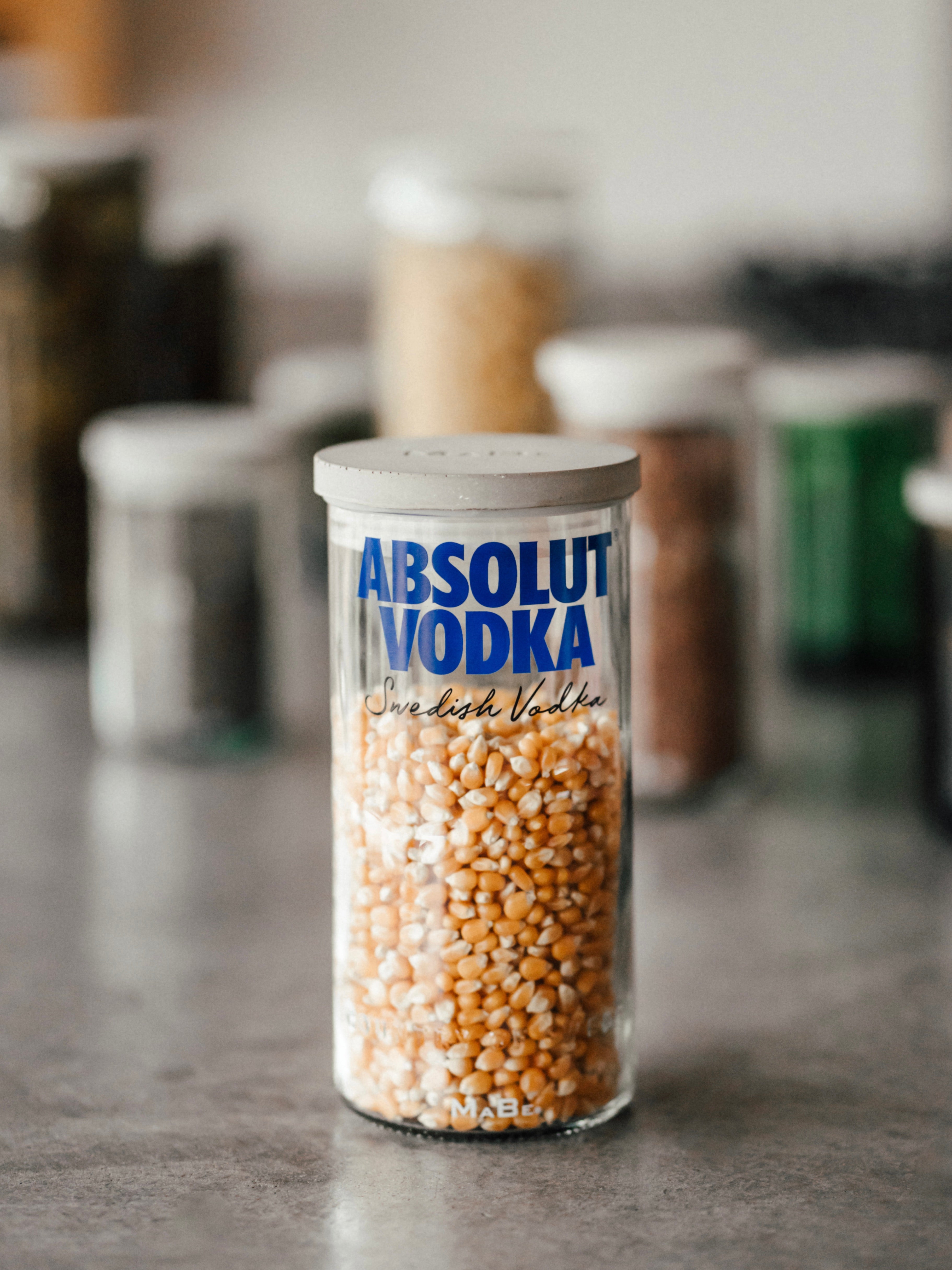 wodka aufbewahren Vorratsglas aus der ♻️leergetrunkenen Absolut 💚 wodka Flasche