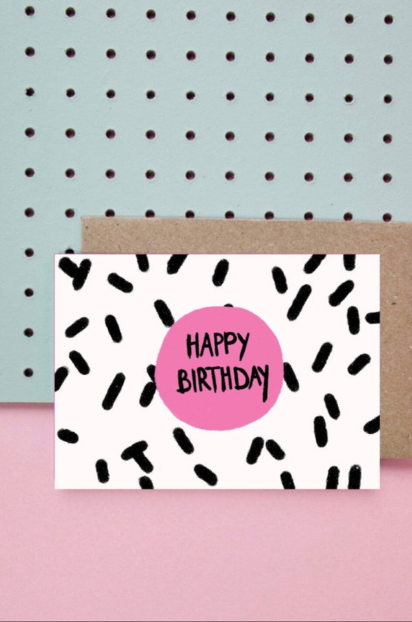 Happy Birthday - coole Postkarte von Ute Arnold - hej ibiza