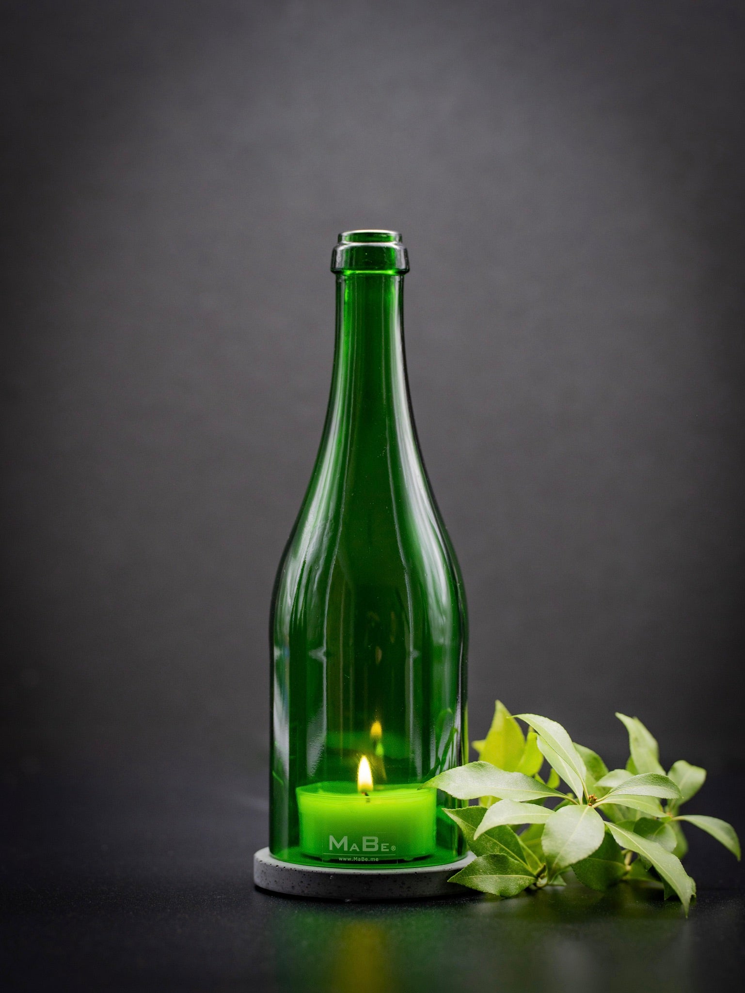 Windlicht 0,7l Flasche grün | Nachhaltig, Handmade in DE | Upcycling,  Witzig, Geschenkidee