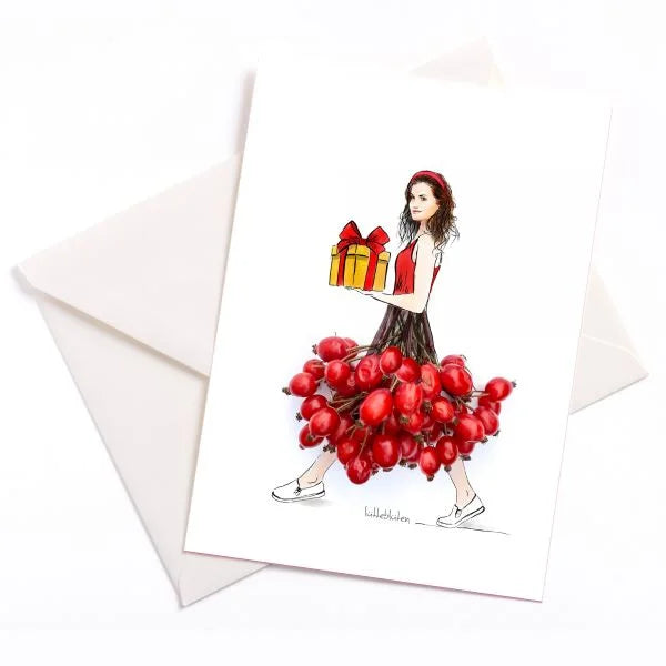 Ein Geschenk im Hagebutten Kleid 🎁 zauberhafte Karten von Lütteblüten - Gabriele Ampt