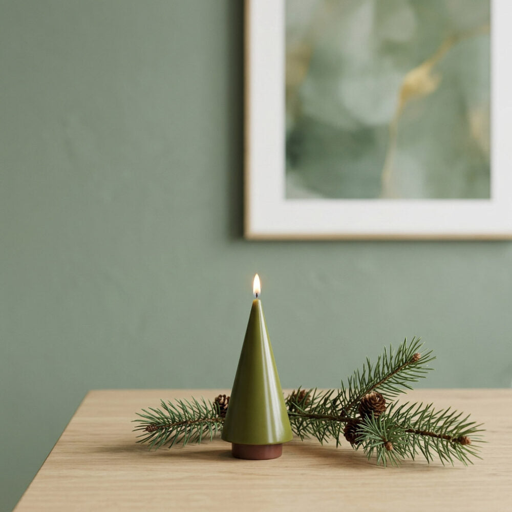 Wintertanne 🌲 tolle Stearin Kerze Candle Tree S - kleiner Weihnachtsgruß 🌟 5-6 Std Brenndauer notthegirlwhomissesmuch