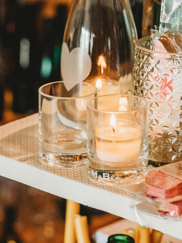 Kleiner Teelichthalter & Espresso Glas & kleine Vase