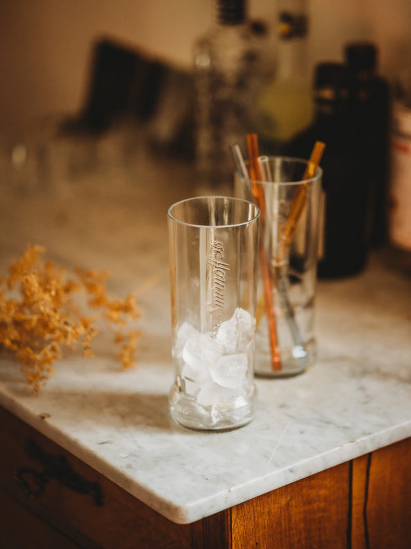 Wodka war mal drin - Glas oder Vase - mit Smirnoff Prägung