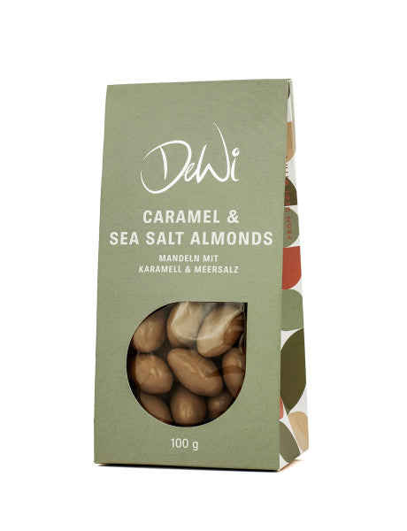 Mandeln mit Karamell & Meersalz 🌊 100g Karton von DeWi