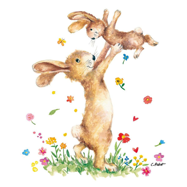 Großer & kleiner  Hase 🐰🌷gute Laune Servietten - von ppd