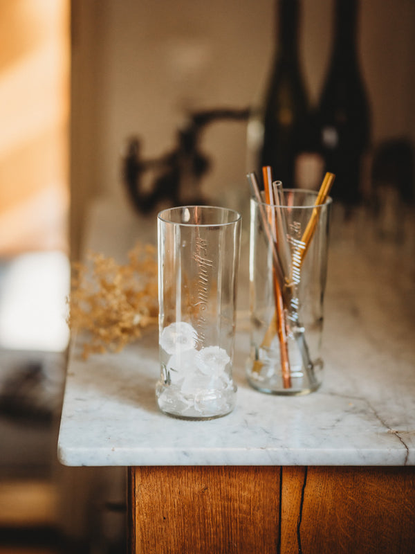 Wodka war mal drin - Glas oder Vase - mit Smirnoff Prägung