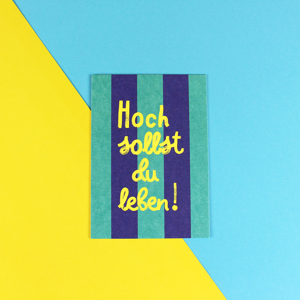 Happy Birthday & Hoch sollst du leben 💙💛🩵 schöne dicke Postkarten von Ava &Yves