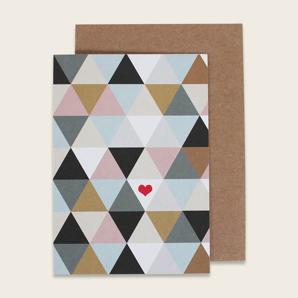 Herz ❤️ Design Karte mit braunem Umschlag  von Ava & Yves
