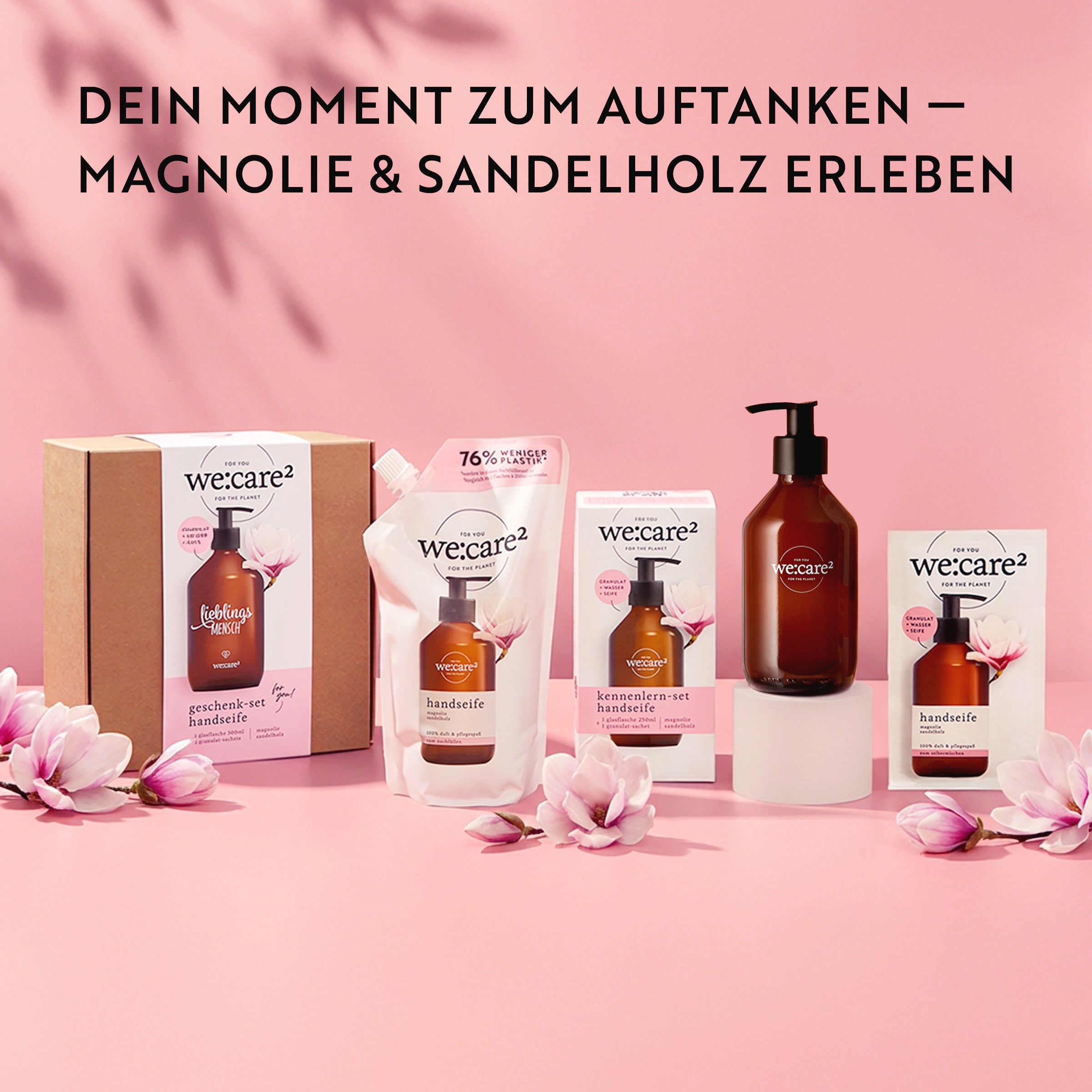 Geschenk-Set Lieblingsmensch Seife Magnolie/Sandelholz - FOR THE PLANET: Nachfüllen statt wegwerfen