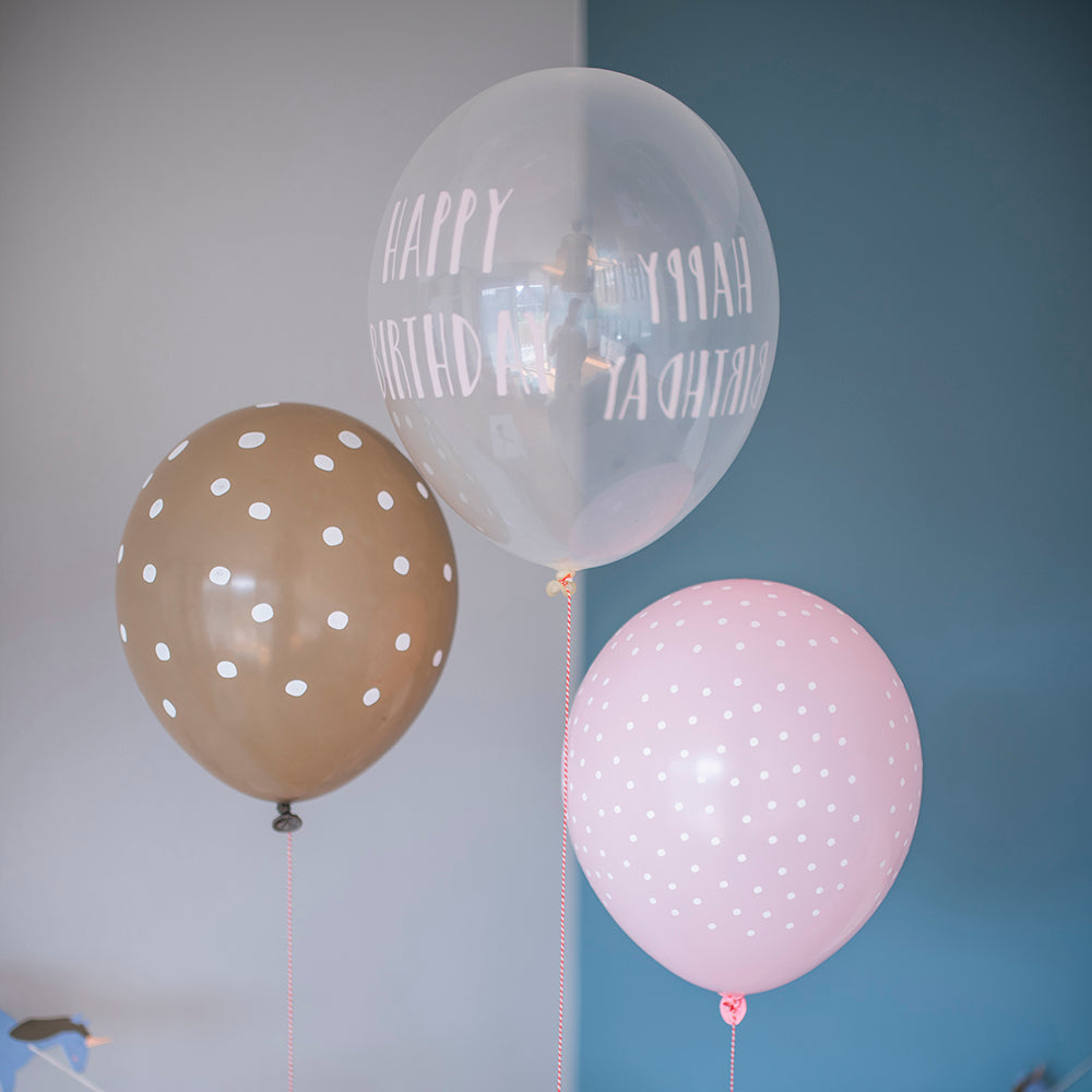 Luftballon Set 💛 gold - rose - weiss 🤍 Happy Birthday  von Ava & Yves
