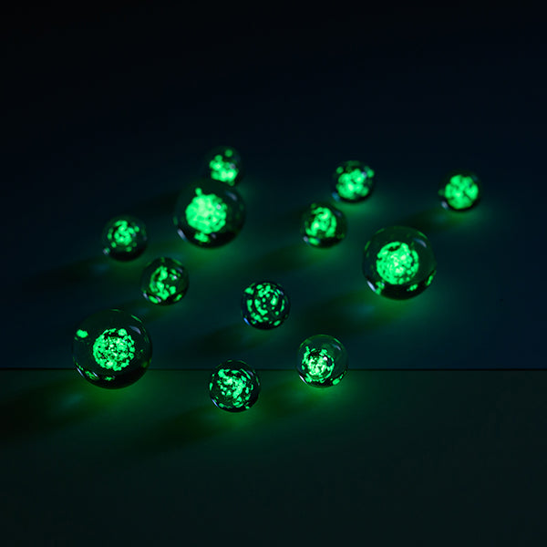 Magische Murmeln 🔵 blau – Glow in the Dark 🌌 12 Stück in Geschenkverpackung