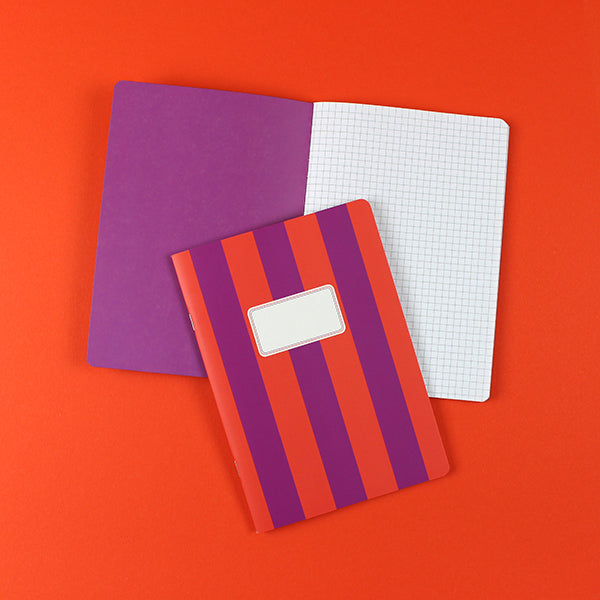 Fröhliches Heft mit Streifen 🧡💜  schreib rein, was dich beschäftigt
