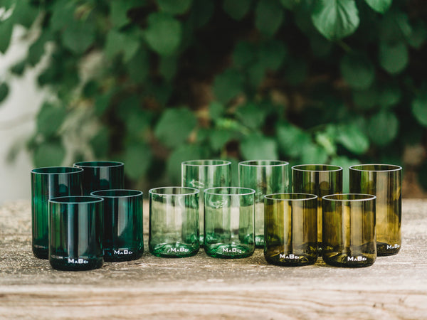 Trink Glas - Upcycling aus der dt. Weinflasche - witzig & ecofriendly - B2B