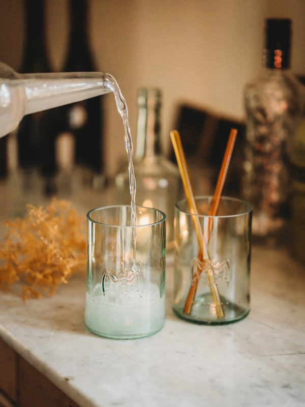 Fledermaus Glas 🦇 oder Vase ? Upcycling aus der Rum Flasche