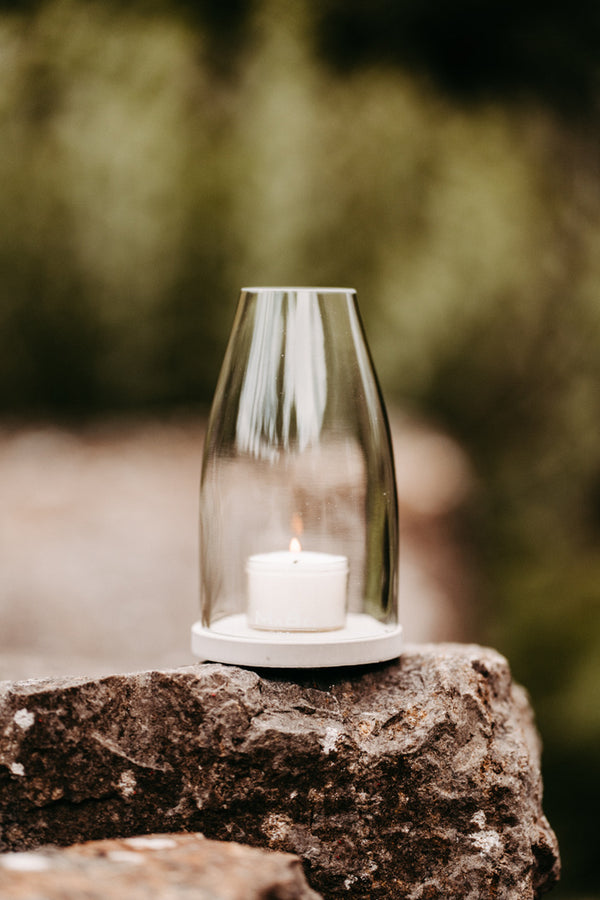 Windlicht Design - Oh.Ha in Kegelform 🔆 stilsicher & pur -  für den Garten oder den Tisch