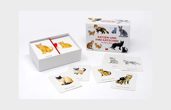 Katzen und ihr Kätzchen 🐈🐈‍⬛ Memospiel vom Laurence King Verlag