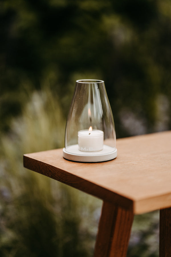 Windlicht Design - Oh.Ha in Kegelform 🔆 stilsicher & pur -  für den Garten oder den Tisch