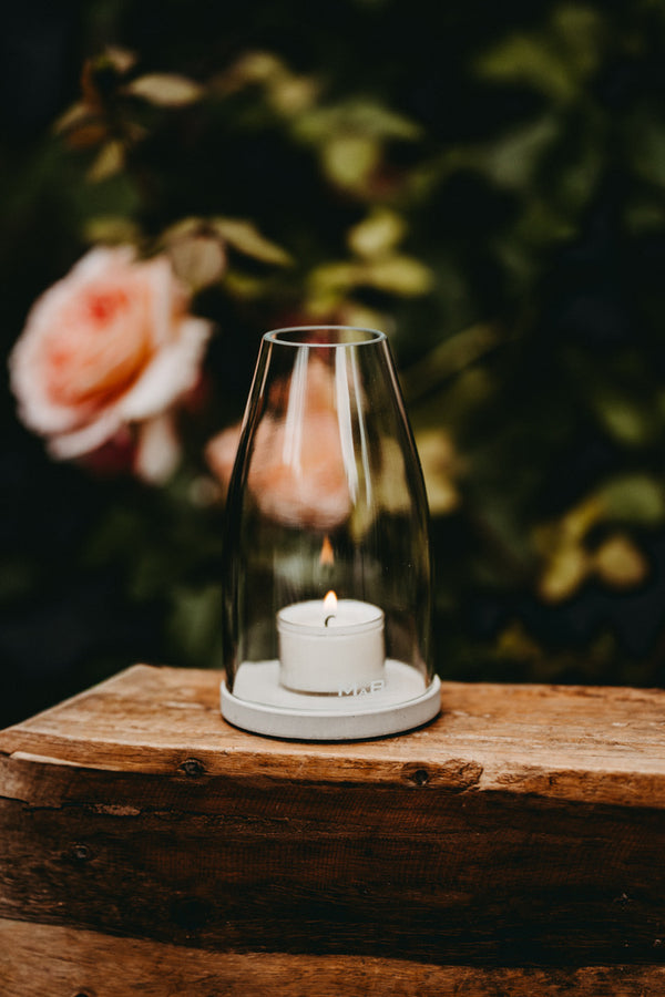 Windlicht Design - Oh.Ha in Kegelform 🔆 stilsicher & pur -  für den Garten oder den Tisch