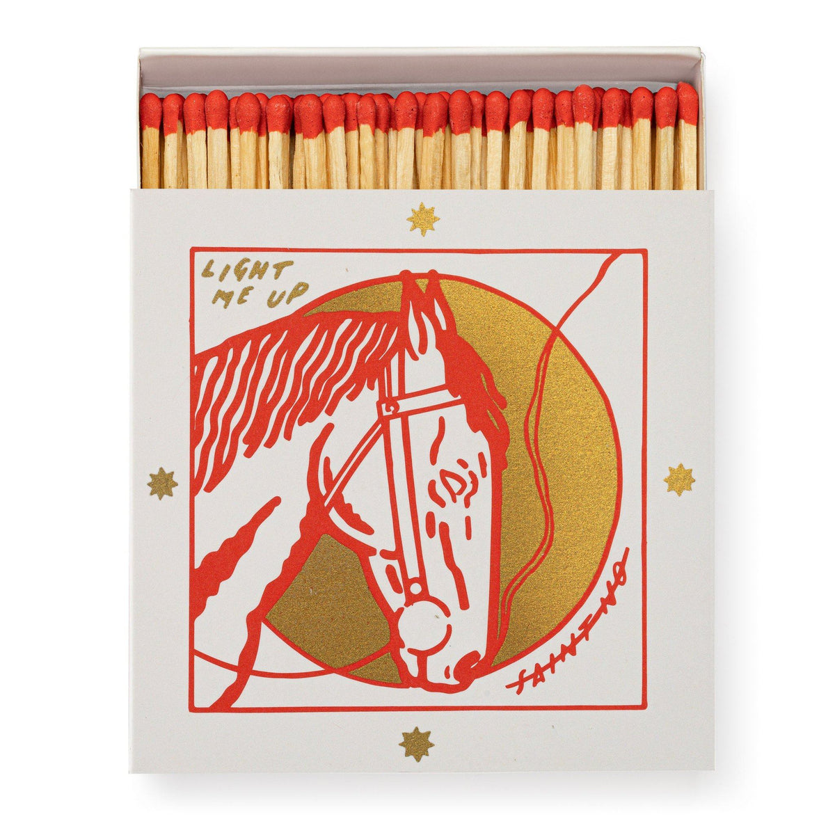 ARCHIVIST GALLERY Streichhölzer - Pferd mit Gold & Rot