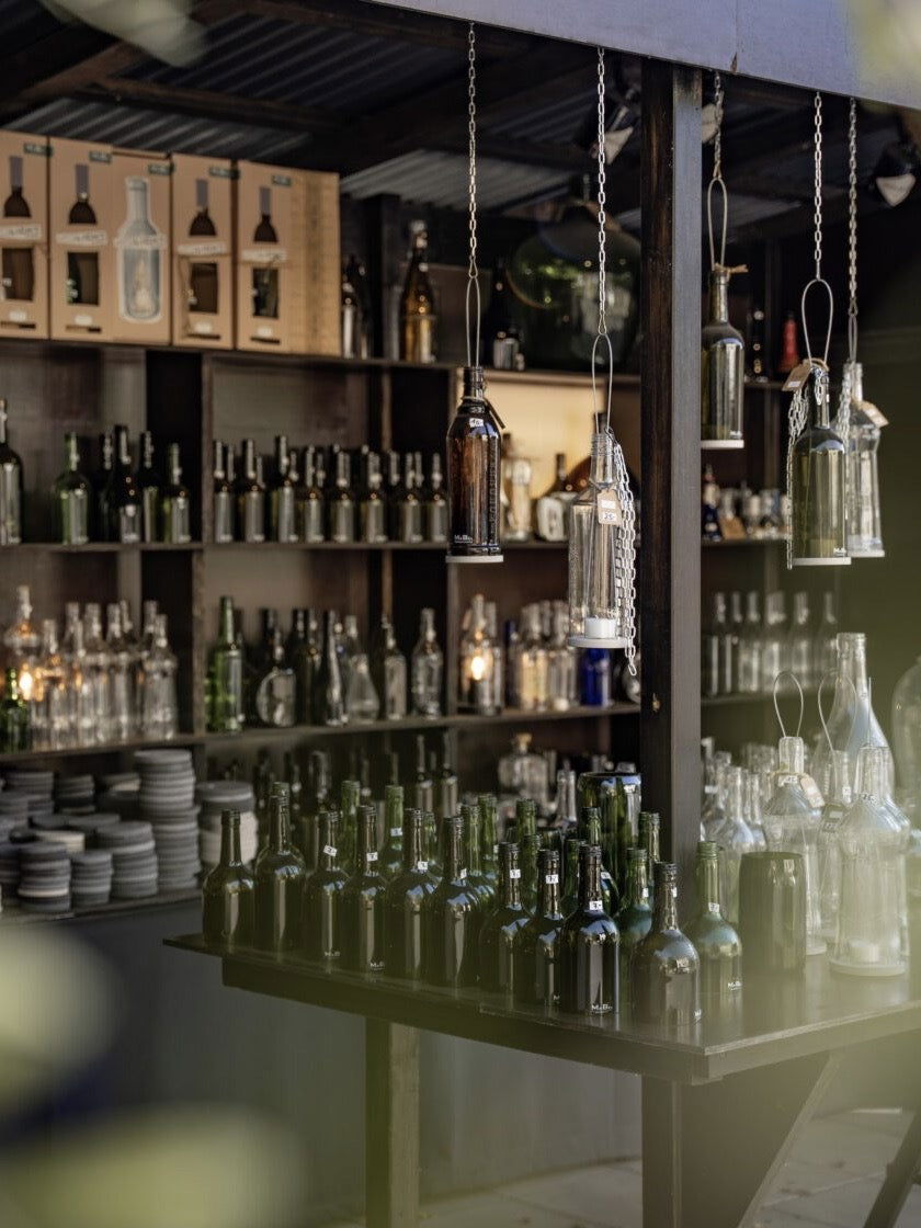 Aschenbecher 3 l Flasche oliv - MaBe®