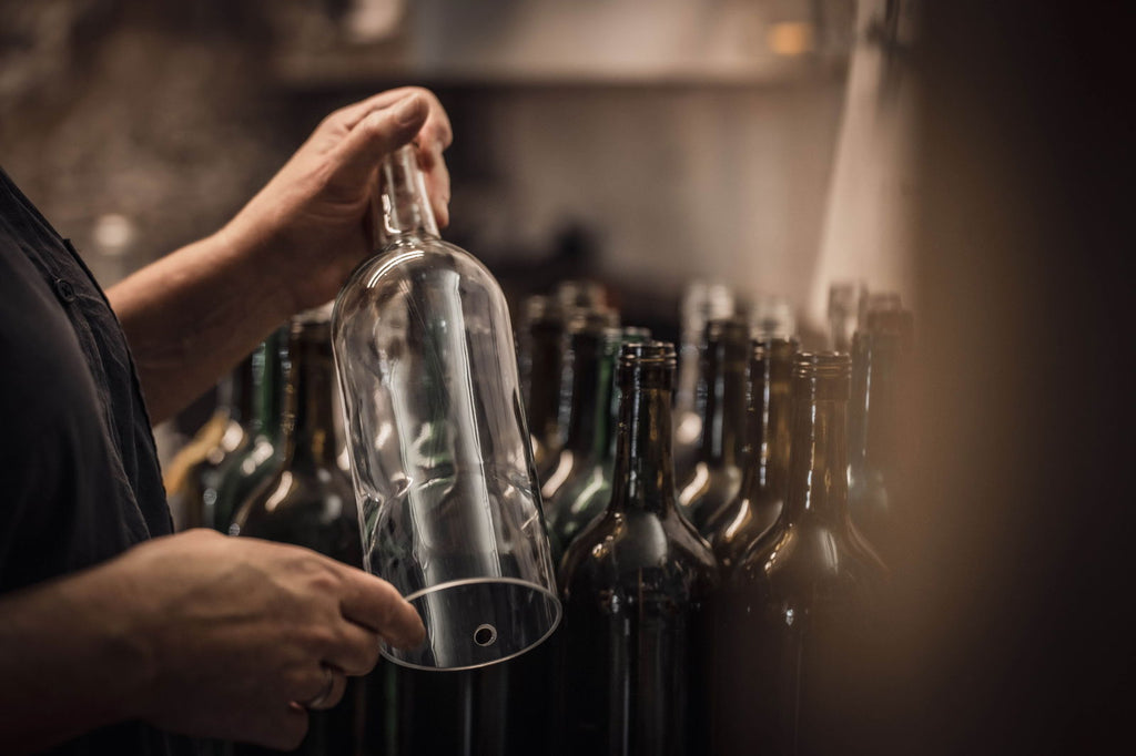 Aschenbecher mittel - oliv aus der 0,7l Flasche - MaBe®