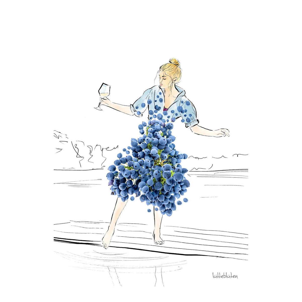 Barfuß mit Wein - zaiberhafte Karten von Lütteblüten - Gabriele Ampt - MaBe®