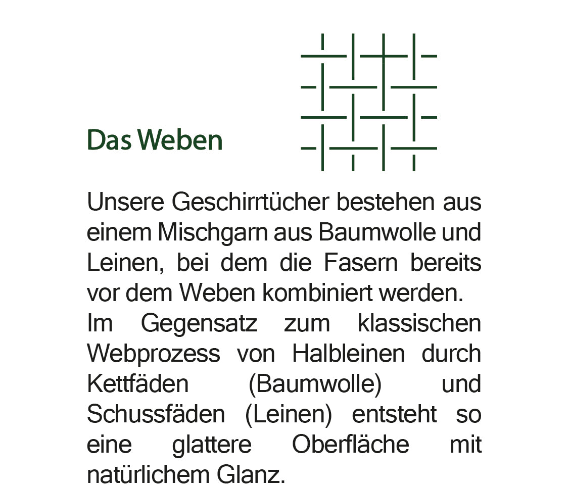 Grubentuch - verschiedene Farben - Halbleinen