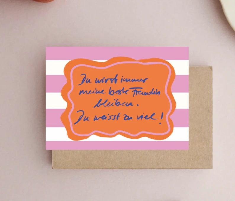 Beste Freundin 🩷 - witzige Postkarte von Ute Arnold - hej ibiza