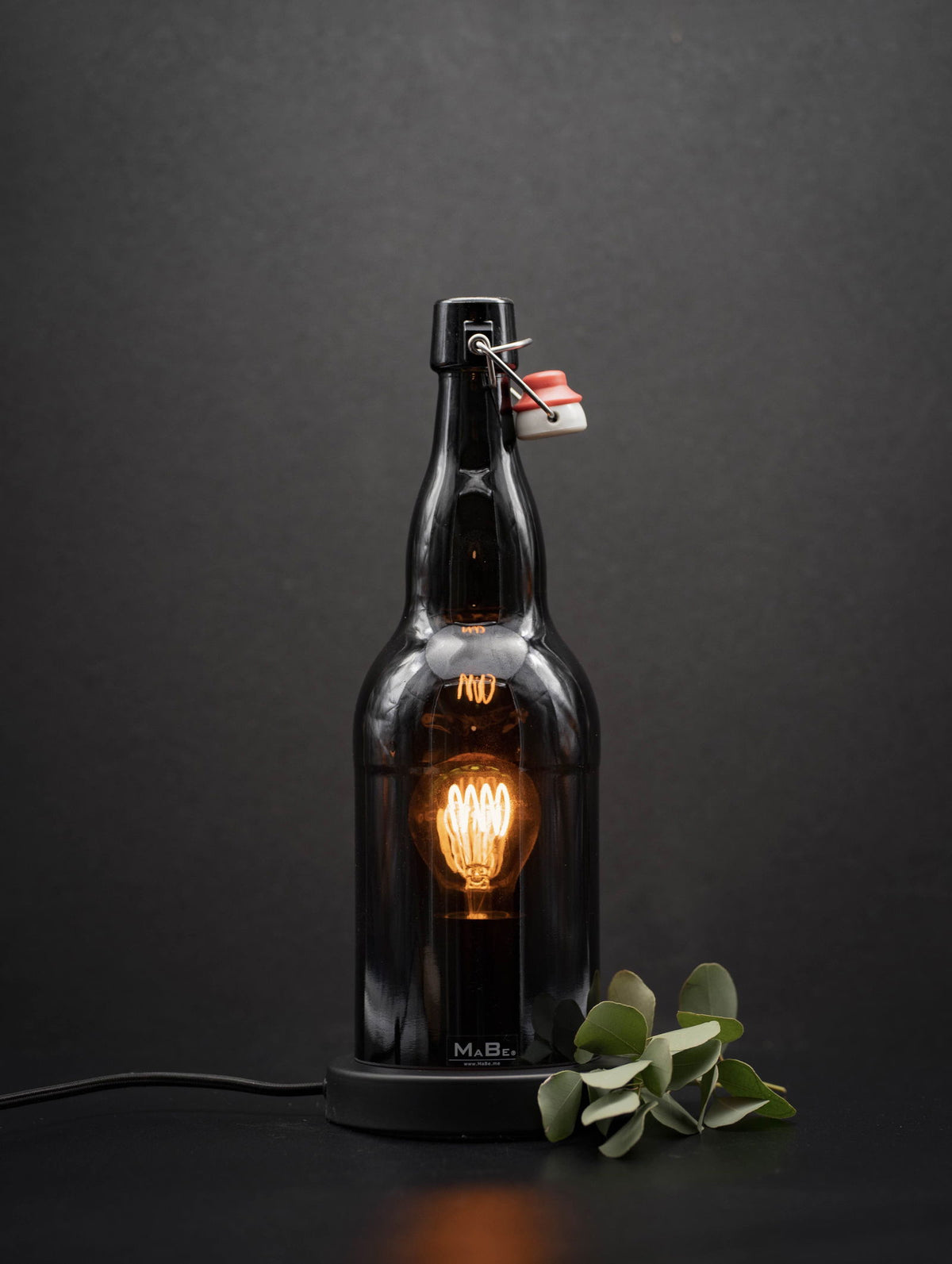 TischLampe + WINDLICHT (35cm) UPCYCLING aus der 2l Bierflasche - MaBe®
