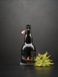 Bier Windlicht (30cm) UPCYCLING aus der 2l Bierflasche mit schwarzem Beton Untersetzer - MaBe®