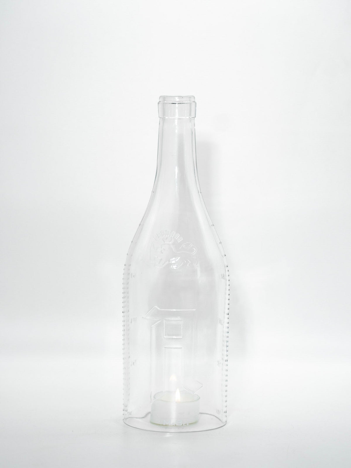 Big Bottle Windlicht (35cm) 3l Weinbrand mit Prägung - MaBe®
