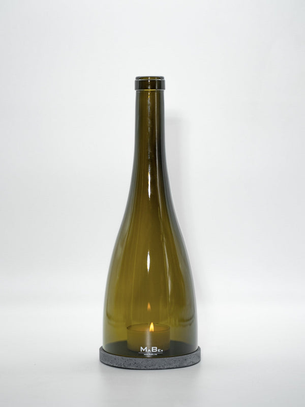 Big Bottle Windlicht Schlegel (35cm) 3 l Wein | schwarzer Untersetzer - MaBe®