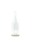 Big Bottle Windlicht Upcycling aus der 3l Weinbrand Flasche mit Prägung und grauem Untersetzer - MaBe®