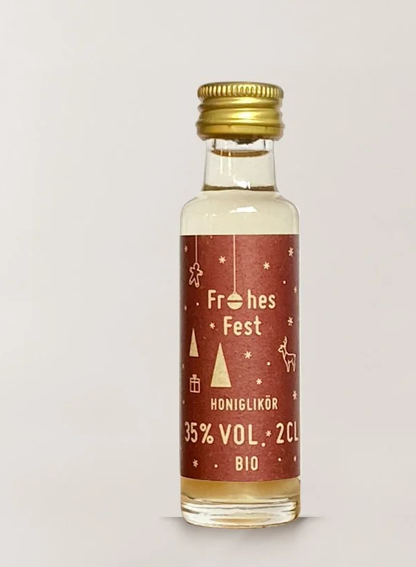 Willi Bio - Honiglikör 20ml - Frohes Fest Design von herr biene aus Hamburg