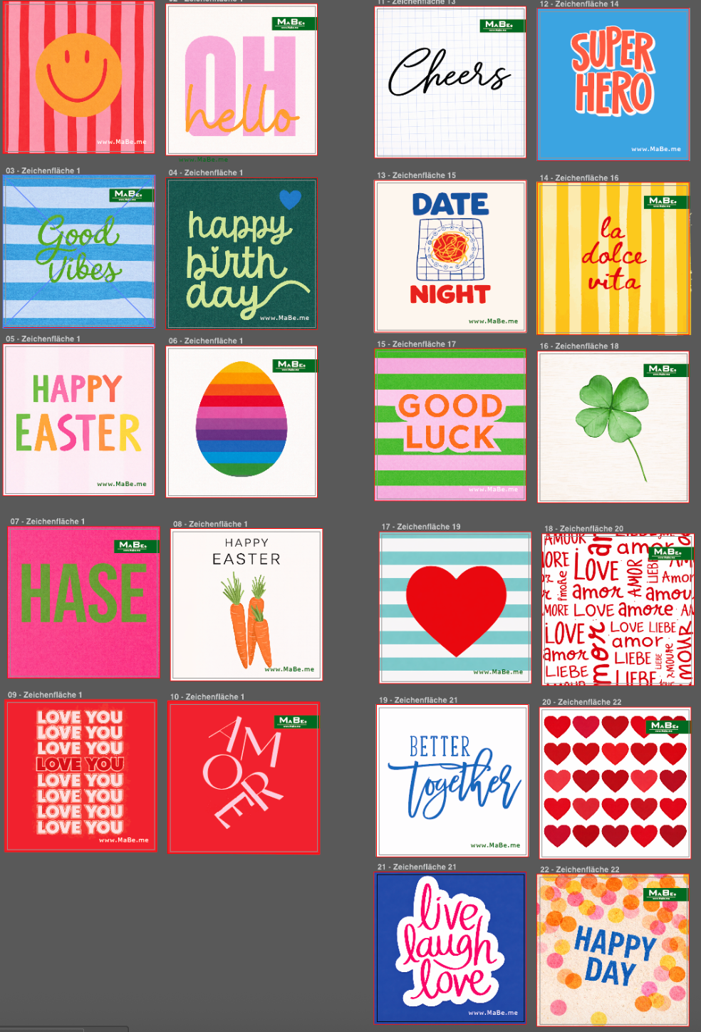 Witzige Untersetzer 😀 als Gruß 🩷 oder statt Postkarte 🥕