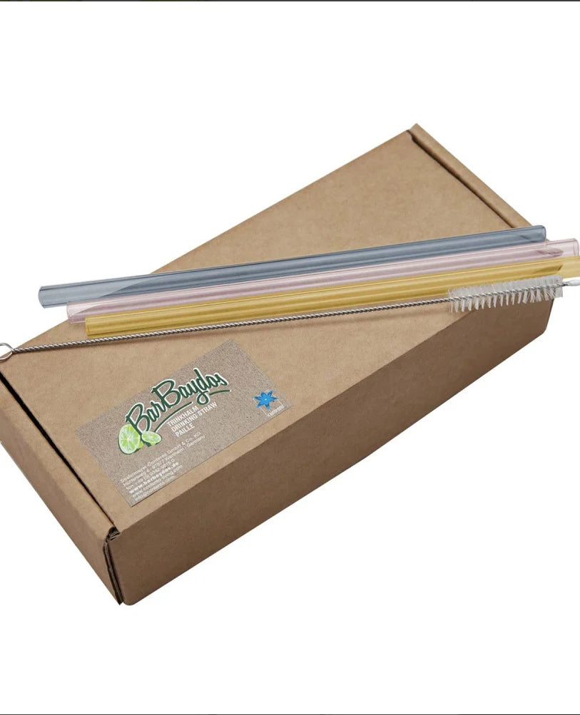 Glashalm - 50er Pack 🌈 bunt oder transparent - 15 o. 21 cm - made in Germany - B2B