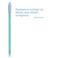 Bleistift mit Zitat von Albert Einstein - "Phantasie ist wichtiger als Wissen, denn ..." - von CEDON - MaBe®