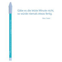 Bleistift mit Zitat von Mark Twain - "Gäbe es die letzte Minute nicht, so würde  ..." - von CEDON - MaBe®