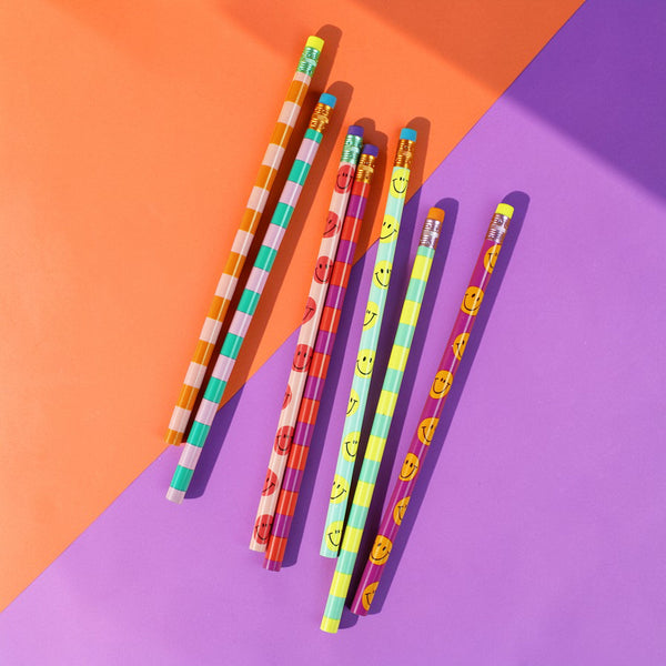 Bleistift mit Radiergummi - lustig bunt von Ava & Yves