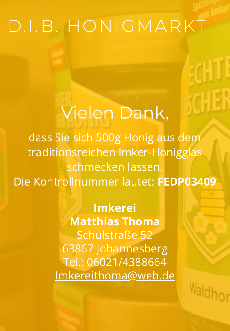 Cremiger leckerer Frühjahrsblüten Honig aus Johannesberg - Imkerei Matthias Thoma - MaBe®
