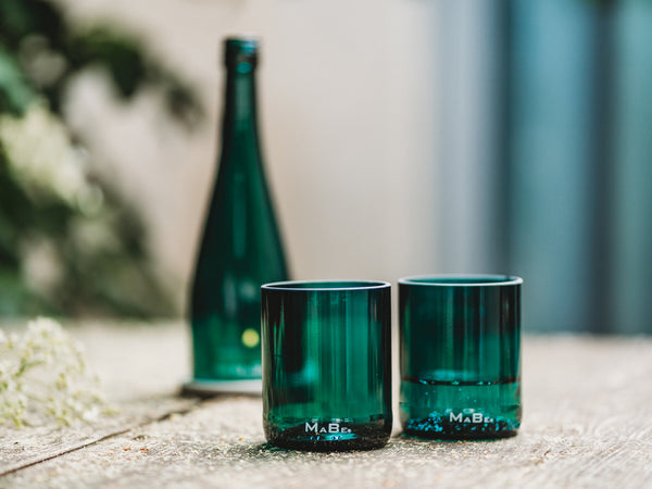 Trink Glas 250ml - Upcycling aus der dt. Weinflasche - witzig & ecofriendly - B2B