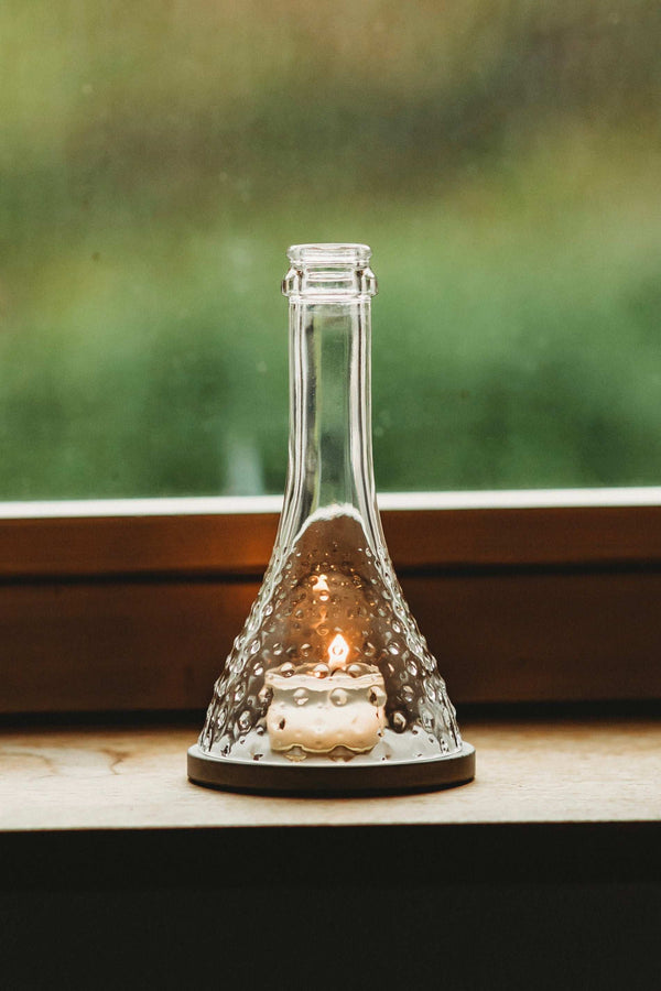 Klein und doch so schön ✨ Windlicht aus dem Oberteil der Spumante Flasche