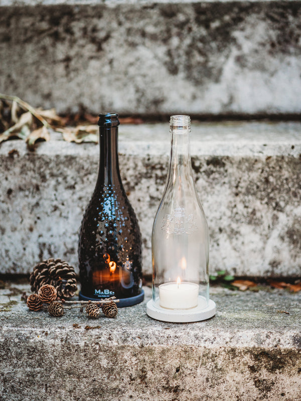 Prosecco Spumante Windlicht - witzig & edel in einem - gefertigt aus der Pizzolato Flasche