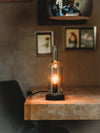 TischLampe KLASSIK Wein Flasche  Korkmündung & WINDLICHT
