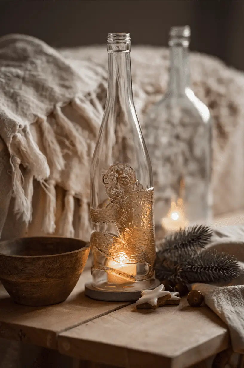 Design Windlicht mit dem goldenen💛 Affen - witzig & edel zugleich