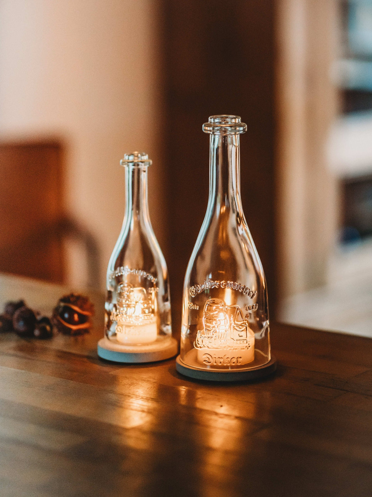 Edel & witzig ✨ Windlicht aus der kleinen Dirker Flasche